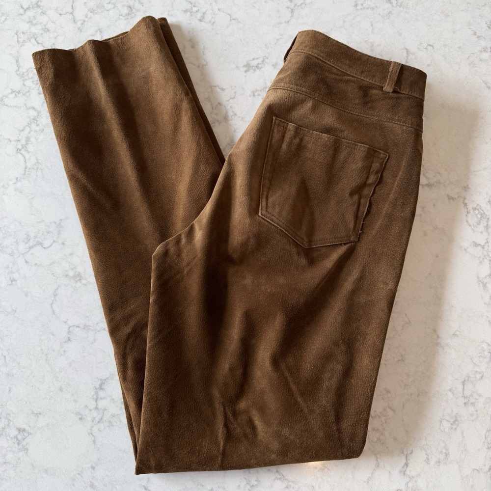 bagatelle Brown Suede Straight Leg Pants